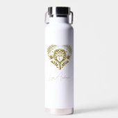 レトロトロピカルパームツリーピックボールブライダルシャワー ウォーターボトル (正面)