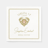 レトロトロピカルパームツリーピックボールブライダルシャワー スタンダードカクテルナプキン (正面)