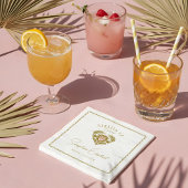 レトロトロピカルパームツリーピックボールブライダルシャワー スタンダードカクテルナプキン