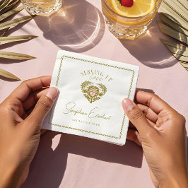 レトロトロピカルパームツリーピックボールブライダルシャワー スタンダードカクテルナプキン