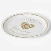 レトロトロピカルパームツリーピックボールブライダルシャワー ペーパープレート (アングル)