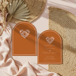 レトロトロピカルパームツリーピックボールブライダルシャワー 招待状