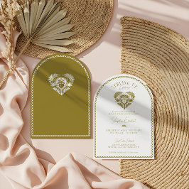 レトロトロピカルパームツリーピックボールブライダルシャワー 招待状