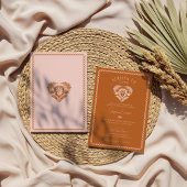 レトロトロピカルパームツリーピックボールブライダルシャワー 招待状