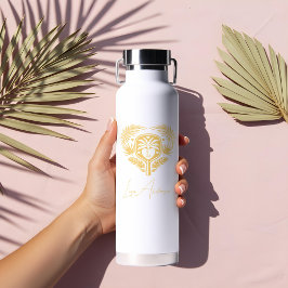 レトロトロピカルパームツリーピックルボール ブライダルシャワー ウォーターボトル