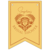 レトロトロピカルパームツリーピックルボール ブライダルシャワー バンティングフラッグ (第1の旗)