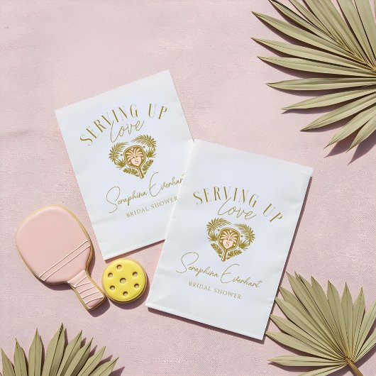 レトロトロピカルパームツリーピックルボール ブライダルシャワー フェイバーバッグ