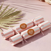 レトロトロピカルパームツリーピックルボール ブライダルシャワー ラウンドシール