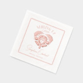 レトロトロピカルパームツリーピックルボール ブライダルシャワー 箔ナプキン (左)