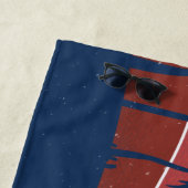 レトロトロピカルビーチサーフィンサーファーパームツリーズ ビーチタオル (インサイチュ)