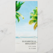 レトロトロピカルビーチパーム結婚ツリーの目的地 プログラム (裏面)