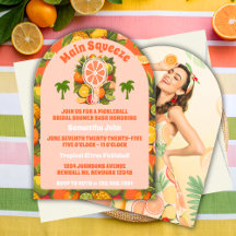 レトロトロピカルピックボールブライダルシャワーフォトアーチ