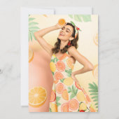 レトロトロピカルピックボールブライダルシャワー写真 招待状 (裏面)