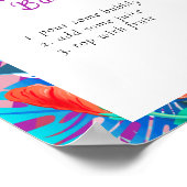 レトロトロピカルマゼンタ ブライダルシャワー ミモザバー ポスター (角)