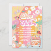 レトロトロピカル5歳誕生日招待状 招待状 (正面)