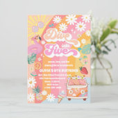 レトロトロピカル5歳誕生日招待状 招待状 (スタンド正面)