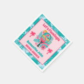 レトロトロピカル フラミンゴ ピックルボール ブライダルシャワー スタンダードカクテルナプキン (角)