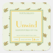 レトロトロピ葉カルスモールビジネスキャンドルラベル スクエアシール (正面)