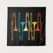 レトロトロンボーン – ジャズ タペストリー (正面(横))