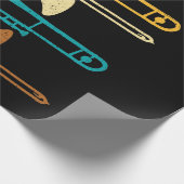 レトロトロンボーン – ジャズ ラッピングペーパー (角)