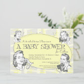 レトロトークオブザタウンベビーシャワー招待状 招待状 (スタンド正面)