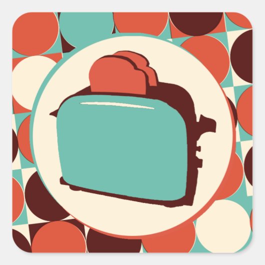 レトロトースターのシール（20枚） スクエアシール (正面)
