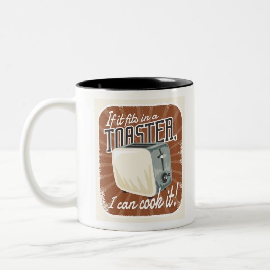 レトロトースター料理ユーモア ツートーンマグカップ (左)