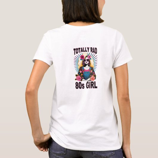 レトロトータル素晴らしい80s女の子フローラ tシャツ (裏面)