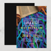 レトロトーラバーバルミツワー招待状 招待状 (正面/裏面)