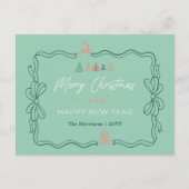 レトロトーン：ボウ&ツリーズドールズホリデーポストカード シーズンポストカード (正面)