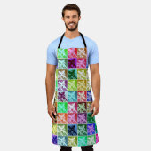 レトロドイツのポップ・アートの羊飼い犬のアートオールオーバープリント エプロン (着用した状態)