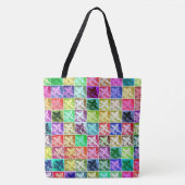 レトロドイツのポップ・アートの羊飼い犬のアートオールオーバープリント トートバッグ (正面)