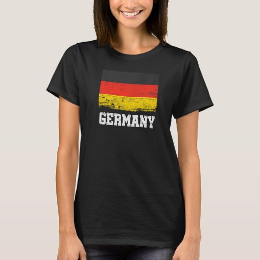 レトロドイツ国旗ヴィンテージドイツプライド Tシャツ (正面)