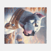 レトロドゴアルゼンチ絵を描ーノ フリースブランケット (正面(横))