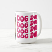 レトロドッグパパパーソナライズされた写真 コーヒーマグカップ (正面右)