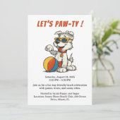 レトロドッグビーチパーティー招待状 - ヴィンテージ漫画 招待状 (スタンド正面)