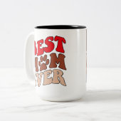 レトロドッグママムグカスタム、フォトマザーズデイギフト ツートーンマグカップ (正面左)