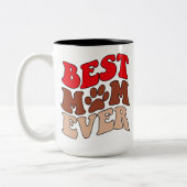 レトロドッグママムグカスタム、フォトマザーズデイギフト ツートーンマグカップ (左)