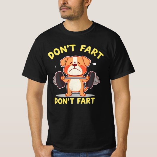 レトロドッグ恋人Tシャツ – 'FartしないFart Tシャツ (正面)