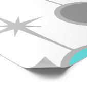 レトロドットとスターバストポスター ポスター (角)