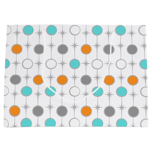 レトロドットとスターバスト抱き枕 ラージペーパーバッグ (正面)