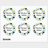 レトロドットキッチンステッカー ラウンドシール (シート)