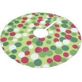 レトロドットクリスマスツリースカート ブラッシュドポリエステルツリースカート (アングル)