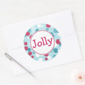 レトロドットクリスマステッカー ラウンドシール (封筒)