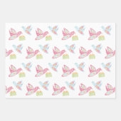 レトロドットクリスマスバードとオーナメント ラッピングペーパーシート (正面2)