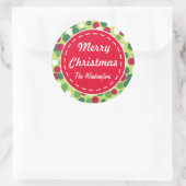 レトロドットクリスマスプレゼントラベルシール ラウンドシール (バッグ)
