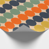 レトロドットストライプヴィンテージパターンの消色カラー ラッピングペーパー (角)