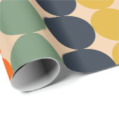 レトロドットストライプヴィンテージパターンの消色カラー ラッピングペーパー (ロールコーナー)