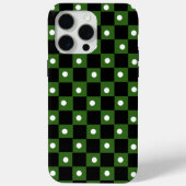レトロドット入りブラックグリーンチェッカー柄 Case-Mate iPhoneケース (裏面)