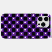 レトロドット入りブラックパープル市松模様 Case-Mate iPhoneケース (裏面 (横))